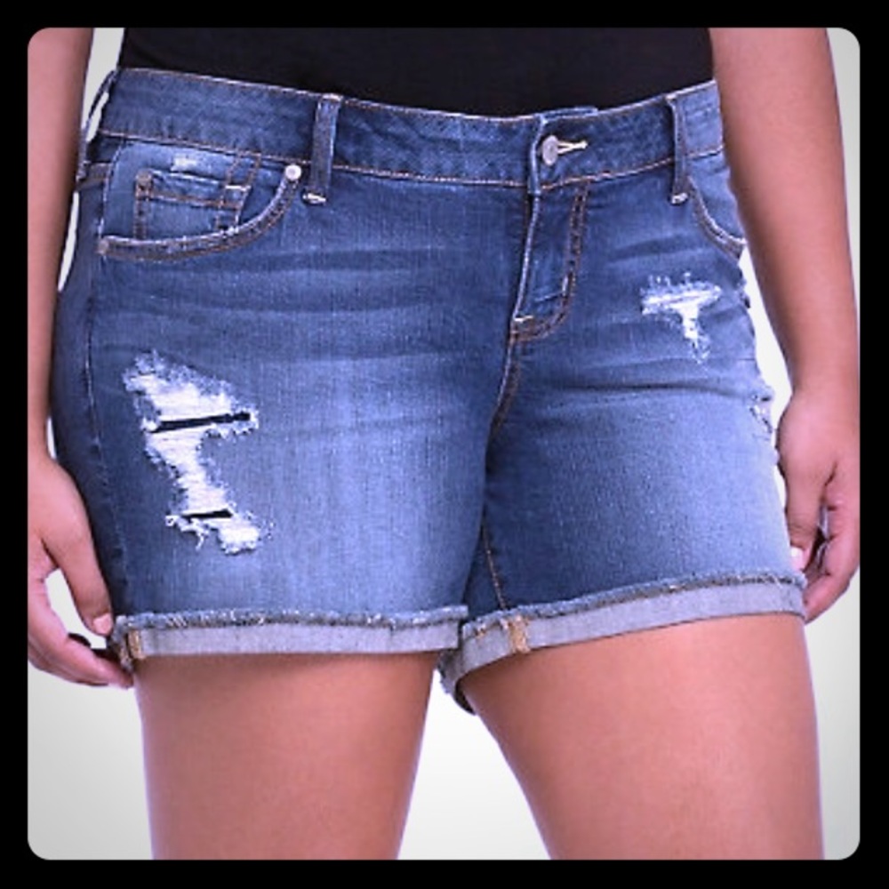 Torrid Skinny Shorts With Deconstruction